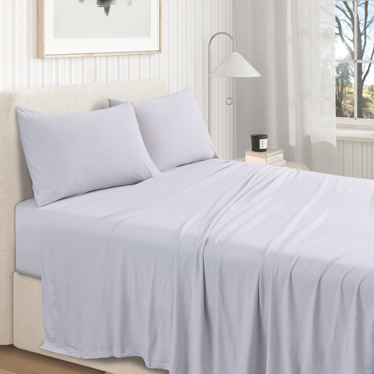 100% Organic Cotton Jersey Knit Sheet Set, Soft and Stretchy – view 18