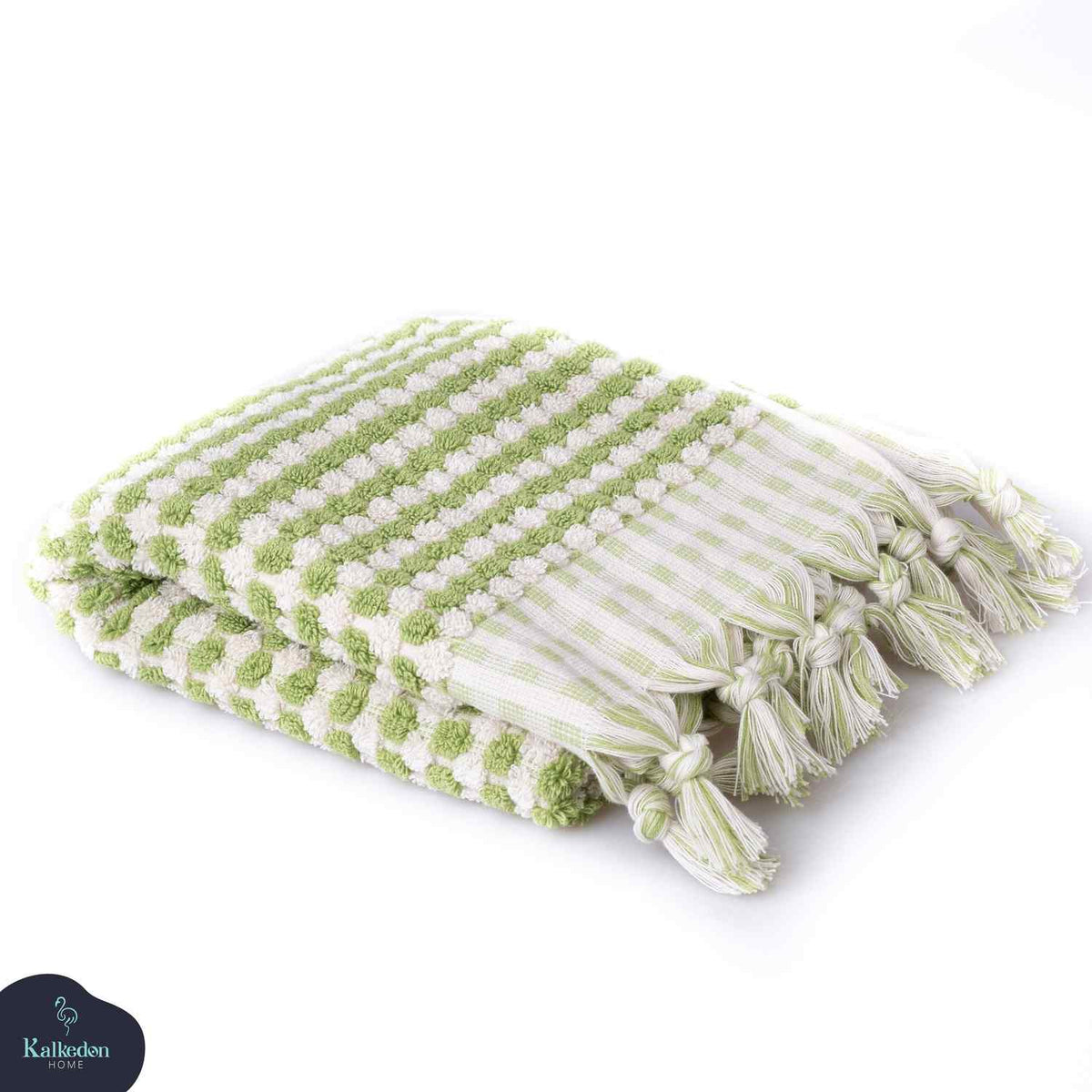 Pom Pom Organic Turkish Cotton Hand Towel, Handwoven 17 x 35 Inch – view 12