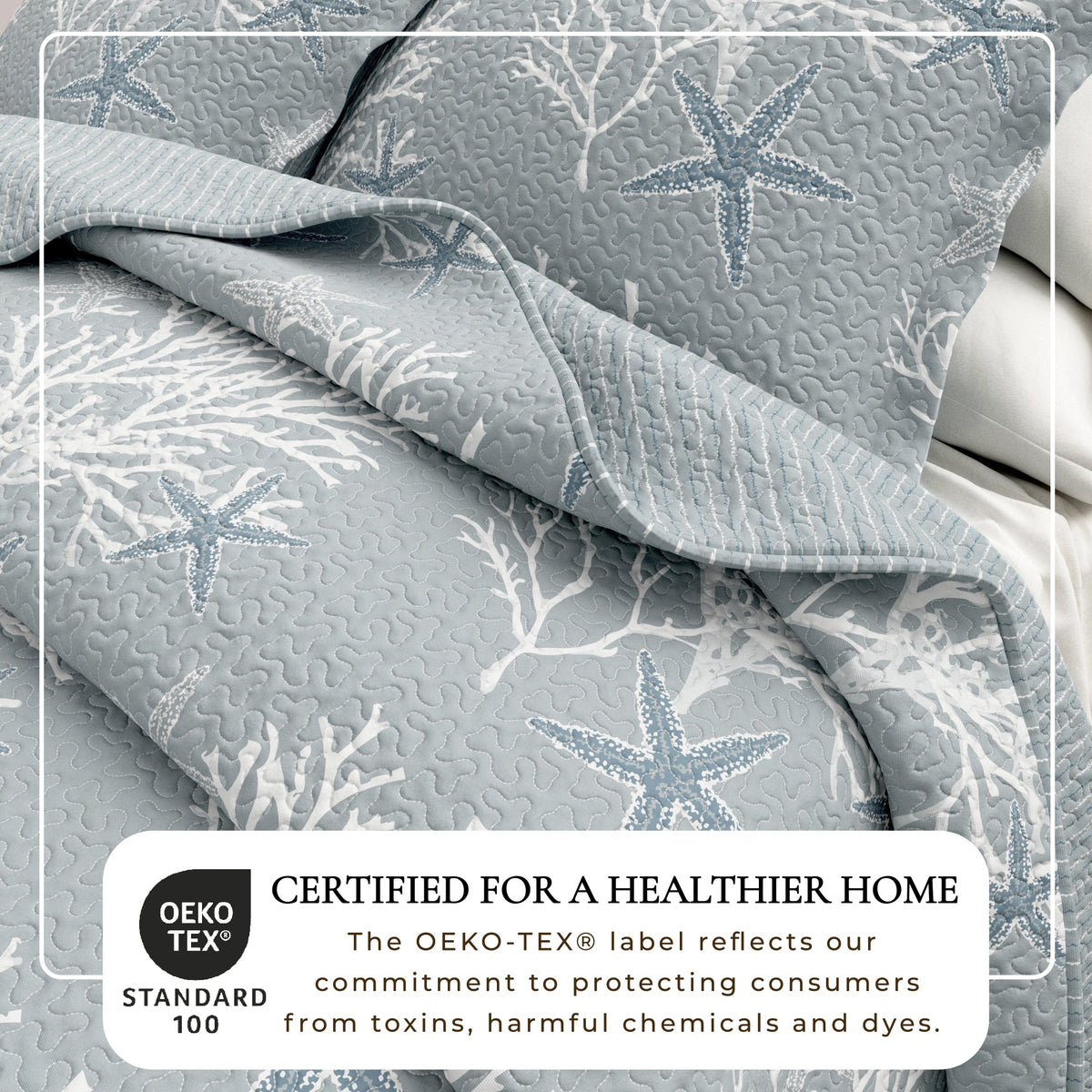 Fenwick Collection Coral-Themed Reversible Microfiber Quilt Set – view 2