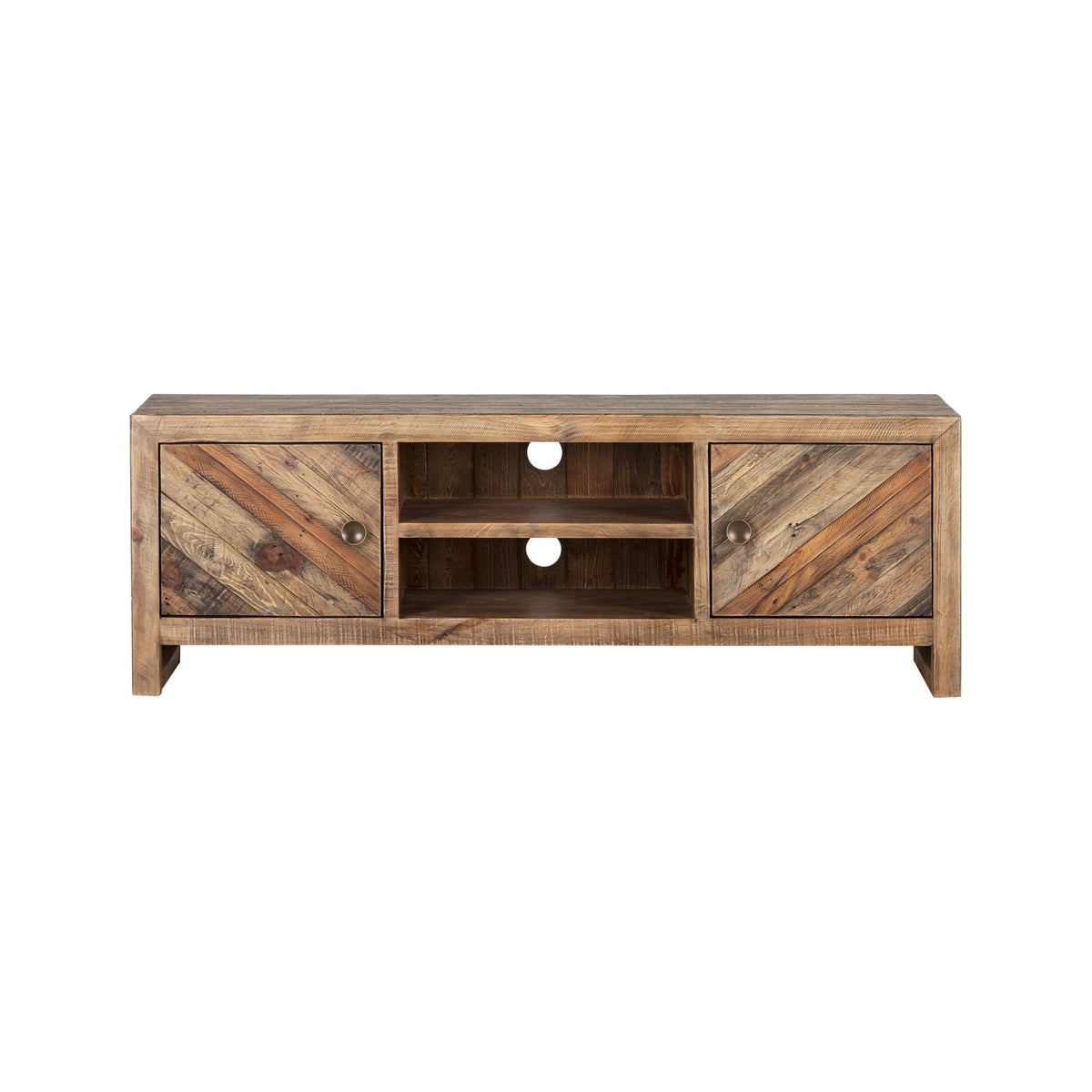 Hayes Reclaimed Pine Wood TV Console in Wheat Finish – view 2