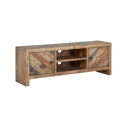 Hayes Reclaimed Pine Wood TV Console in Wheat Finish – view 3