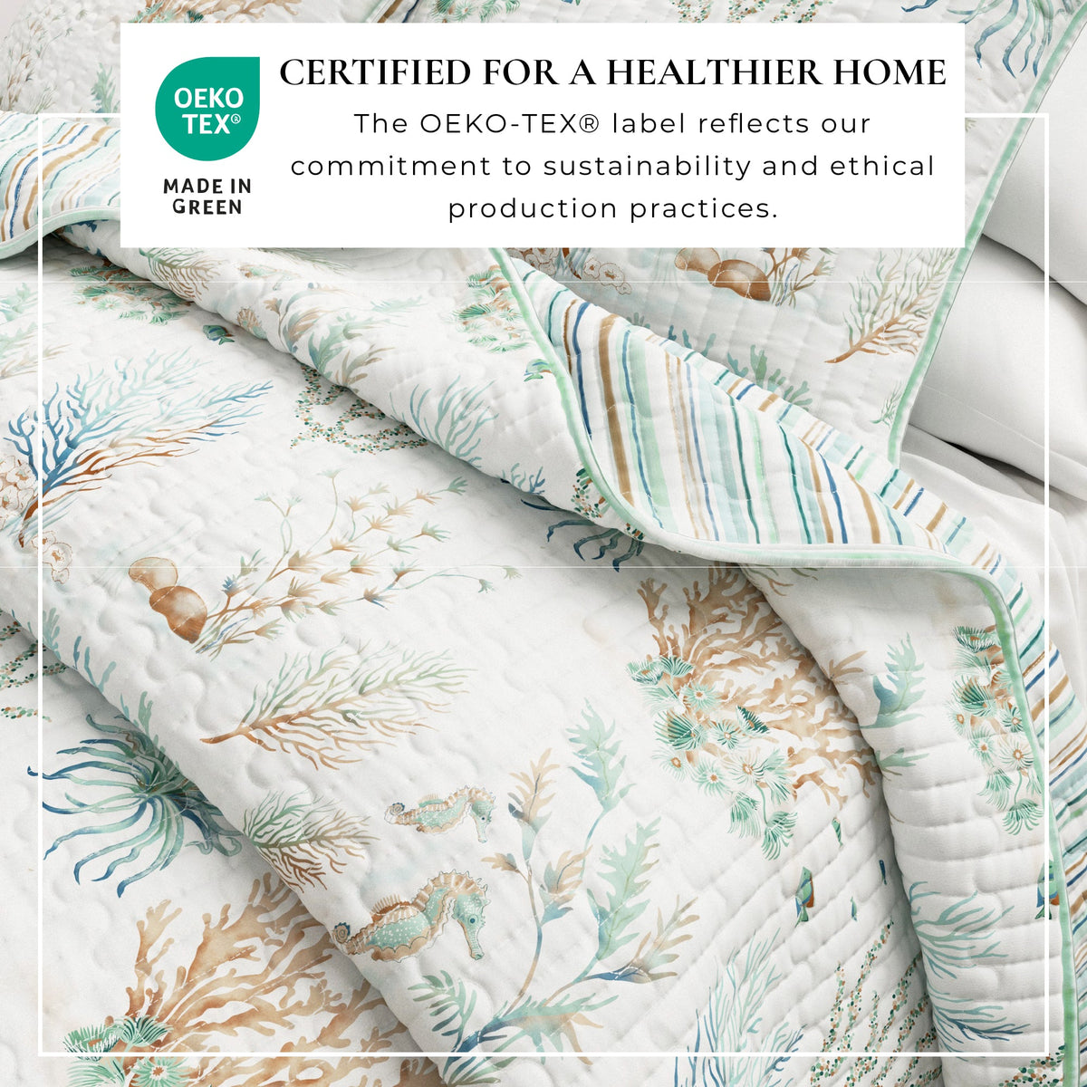 Aqua Grove Watercolor Cotton Quilt Set – Santa Barbara Collection – view 5