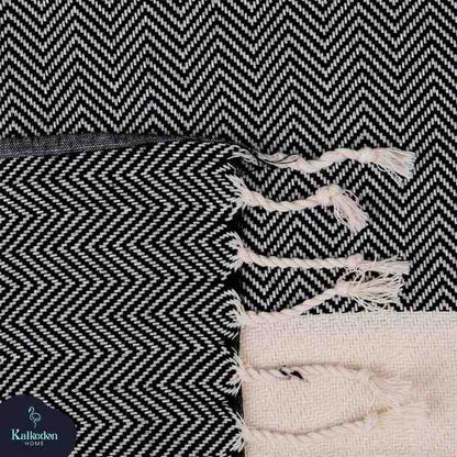Herringbone Turkish Cotton Towel, Oversized 38 x 72 Inch Bath and Beach – view 5