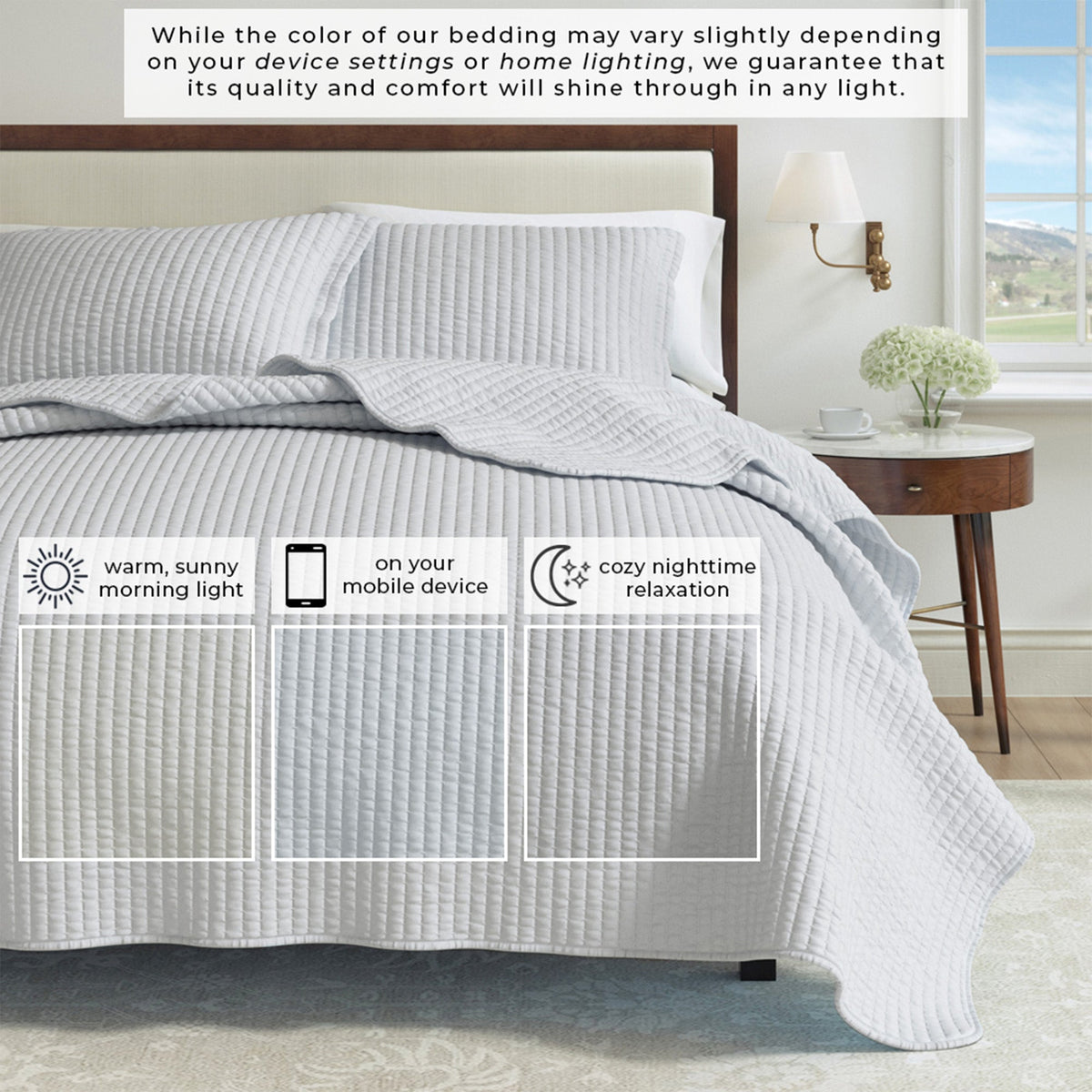 Solid Channel Stitch Quilt Set – Alicia Collection – view 23