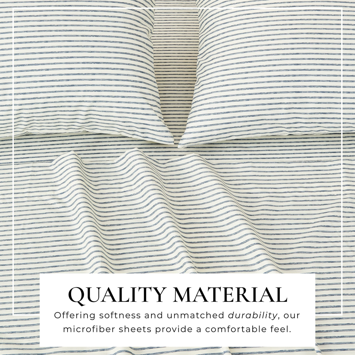 Brushed Microfiber Striped Sheet Set – Evette Collection – view 2