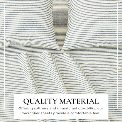 Brushed Microfiber Striped Sheet Set – Evette Collection – view 2