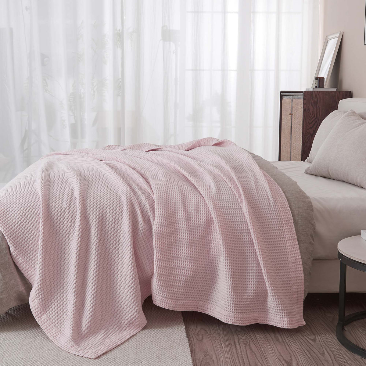 Mikala Collection 100% Cotton Waffle Weave Blanket – view 5