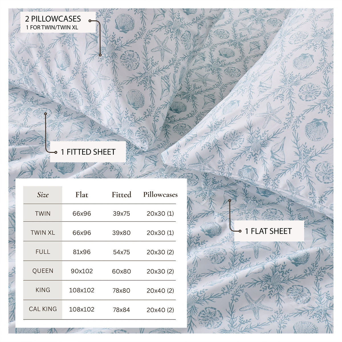Coastal Printed Microfiber Sheet Set – Newport Collection – view 55