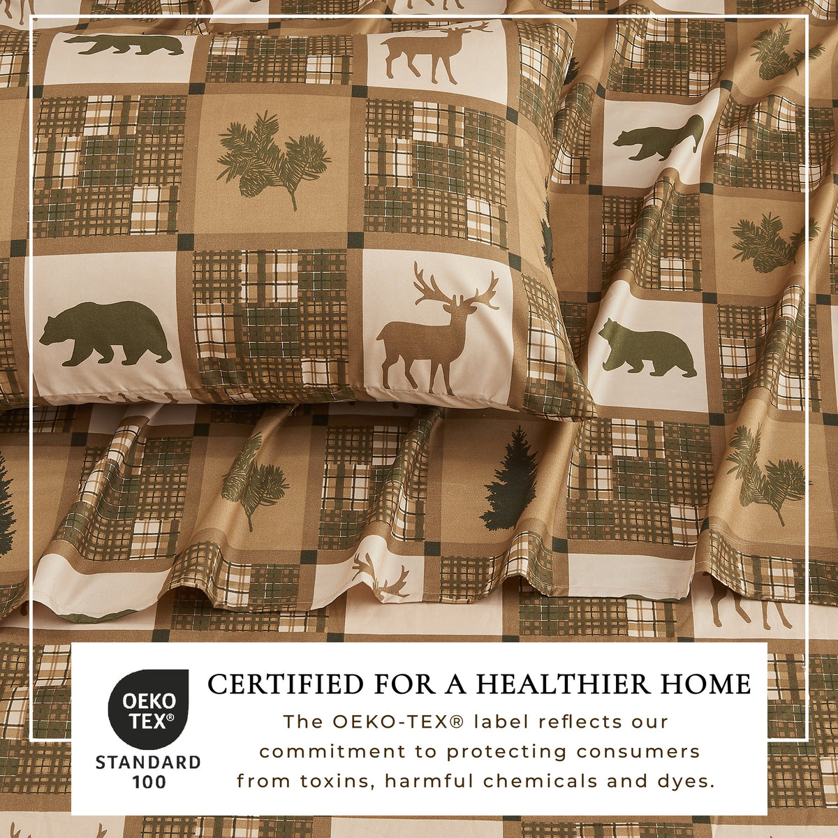 Lodge Print Microfiber Sheet Set – Mountain Ridge Collection – view 29