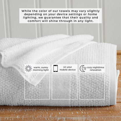 100% Cotton Rice Weave Textured Bath Towel Set – Marbella Collection – view 12