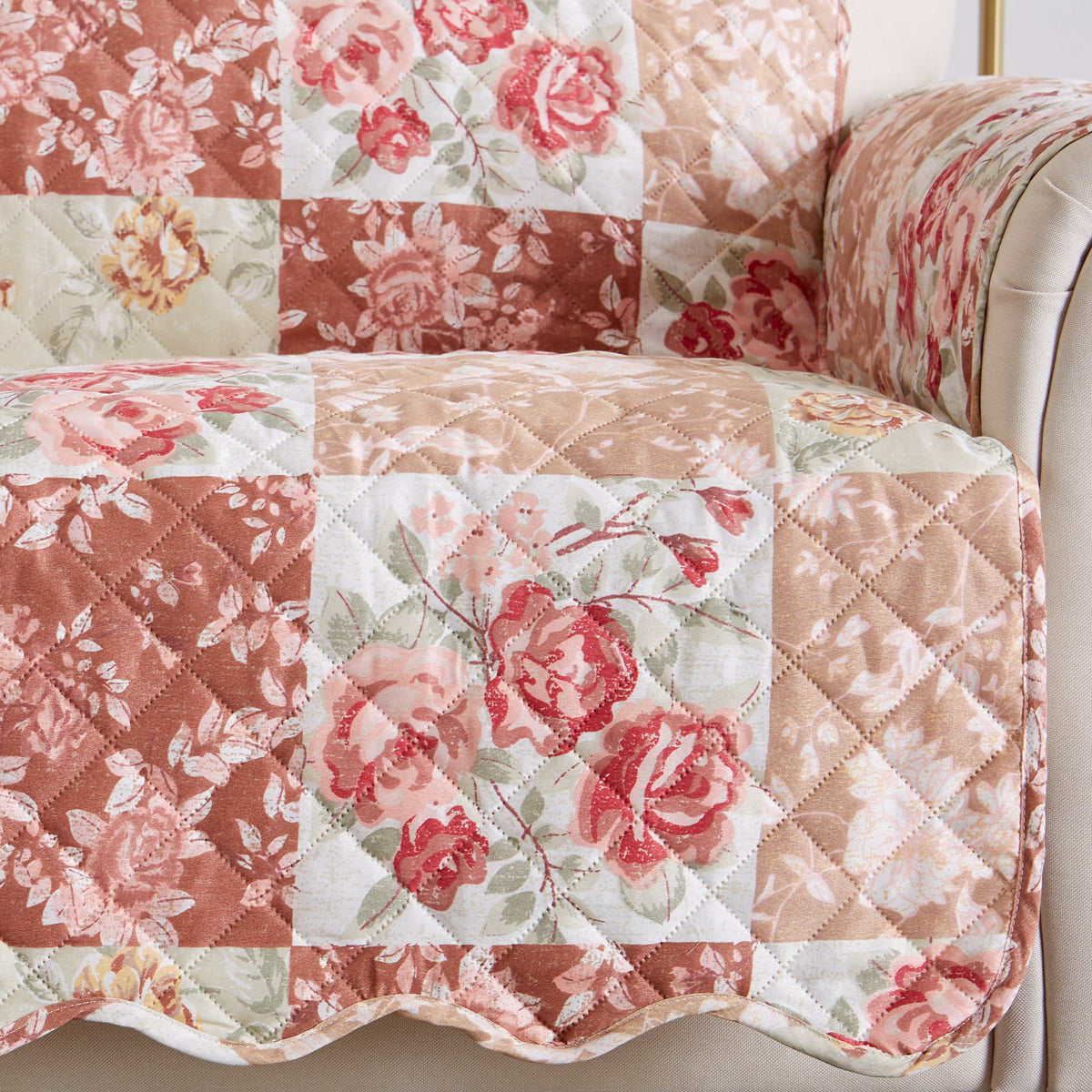 Reversible Floral Patchwork Furniture Protector – Maribel Collection – view 19