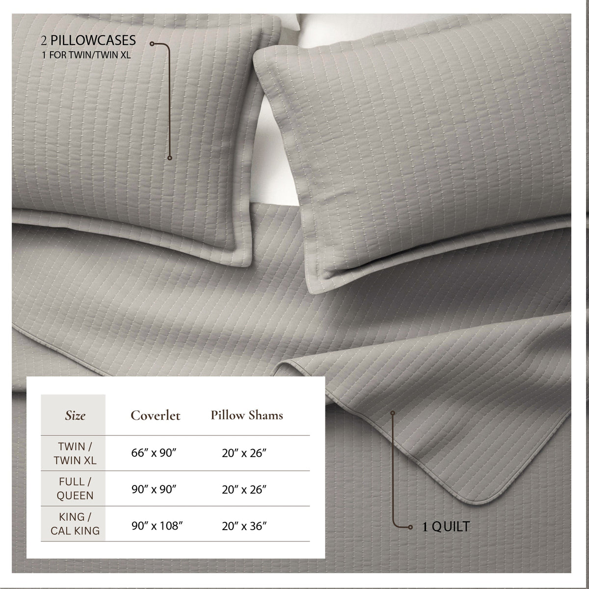 Solid Channel Stitch Quilt Set – Alicia Collection – view 27