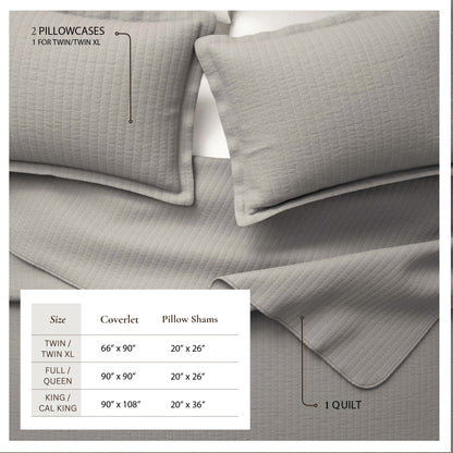Solid Channel Stitch Quilt Set – Alicia Collection – view 27