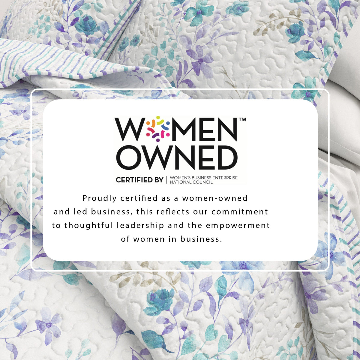April Morning Blue Floral Reversible Quilt Set with Shams – view 5