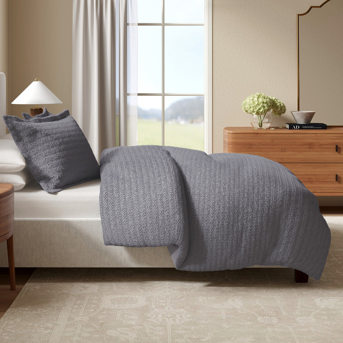 Cotton Honeycomb Waffle Weave Duvet Cover Set – Mattea Collection – view 37