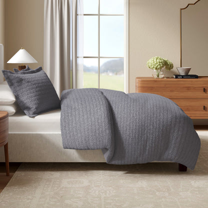 Cotton Honeycomb Waffle Weave Duvet Cover Set – Mattea Collection – view 37