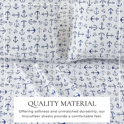 Coastal Printed Microfiber Sheet Set – Newport Collection – view 9