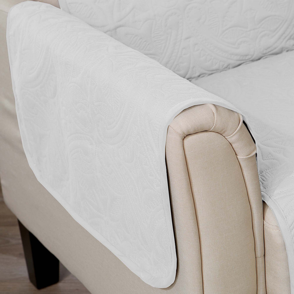 Medallion Stitch Furniture Protector – Elenor Collection Sofa Cover – view 4