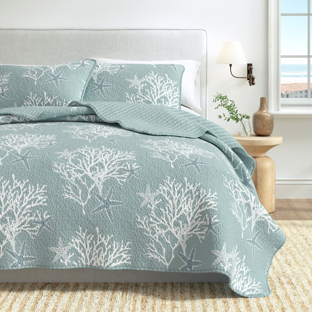 Fenwick Collection Coral-Themed Reversible Microfiber Quilt Set – view 12