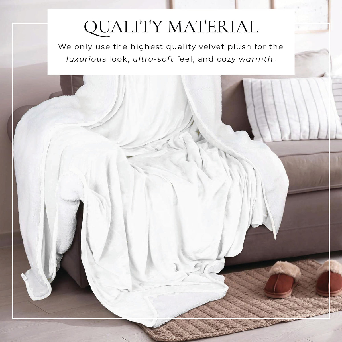 Sherpa Fleece Collection Velvet Plush Sherpa Bed Blanket, Reversible – view 2
