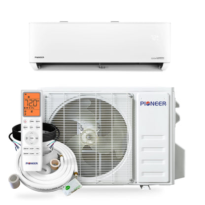 Pioneer Quantum Hyperformance 12,000 BTU 25 SEER2 230V High-Wall Ductless Energy-Star Mini-Split Air Conditioner Inverter Hyper Heat Pump Full Set