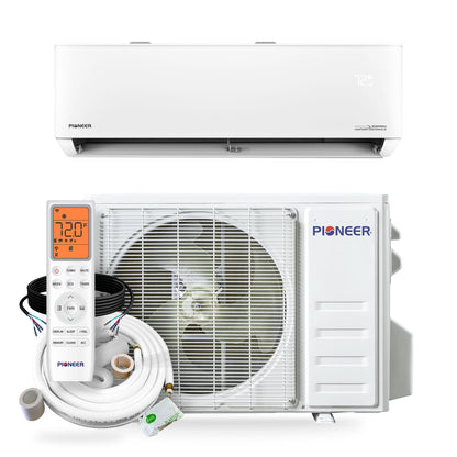 Pioneer Quantum Hyperformance 24,000 BTU 22.5 SEER2 230V High-Wall Ductless Energy-Star Mini-Split Air Conditioner Inverter Hyper Heat Pump Full Set