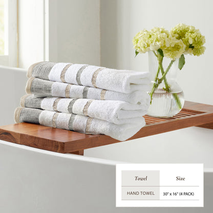 Decorative Cotton Stripe Bath Towel Set – Noelle Collection – view 23