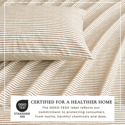 Brushed Microfiber Striped Sheet Set – Evette Collection – view 24