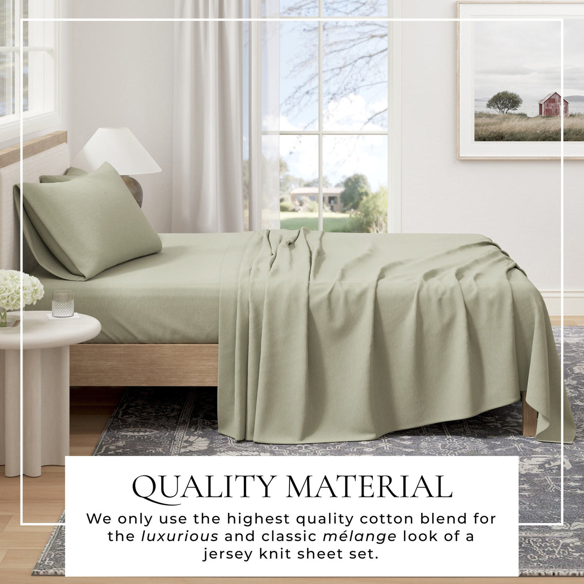 Heathered Jersey Knit Sheet Set – Carmen Collection – view 73