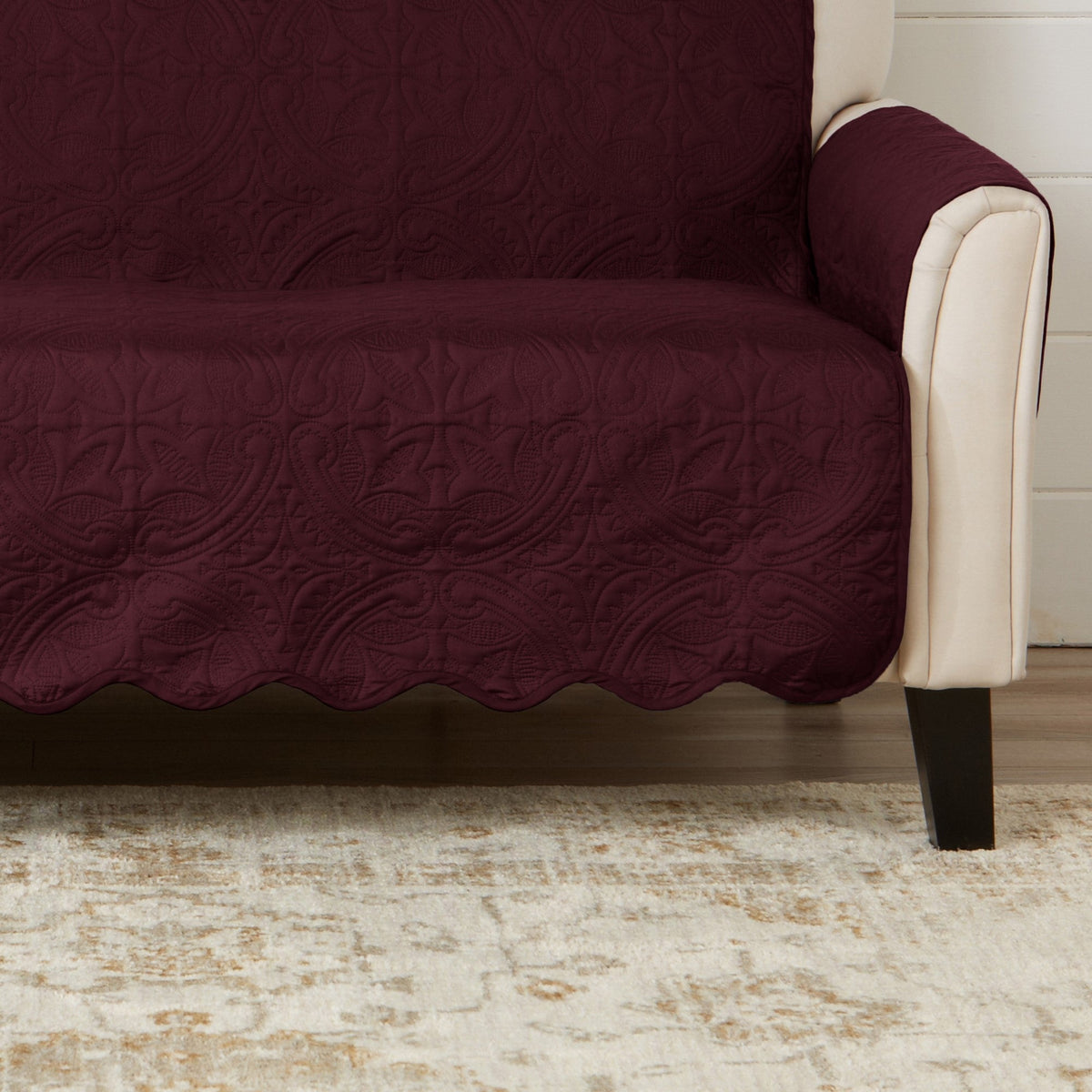 Medallion Stitch Furniture Protector – Elenor Collection Sofa Cover – view 54