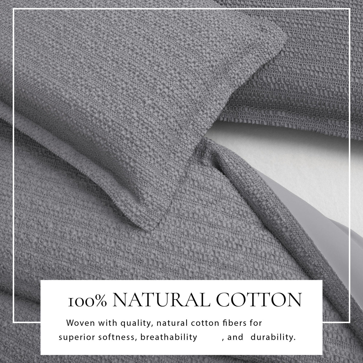 Cotton Honeycomb Waffle Weave Duvet Cover Set – Mattea Collection – view 38