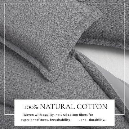 Cotton Honeycomb Waffle Weave Duvet Cover Set – Mattea Collection – view 38