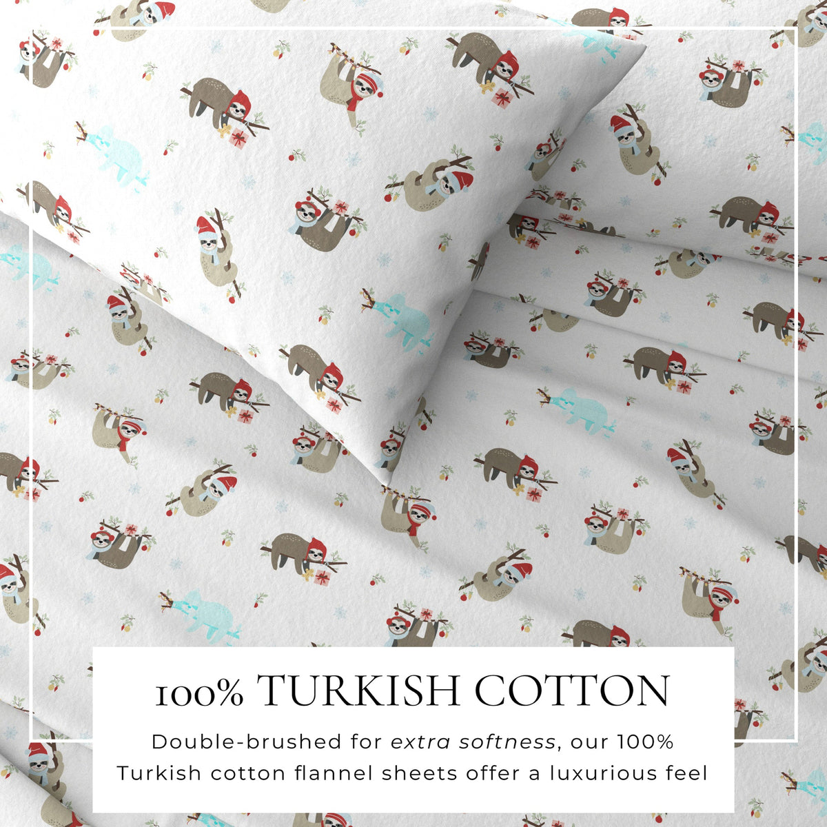 Turkish Cotton Christmas Flannel Sheets – Whittaker Holiday Prints – view 14