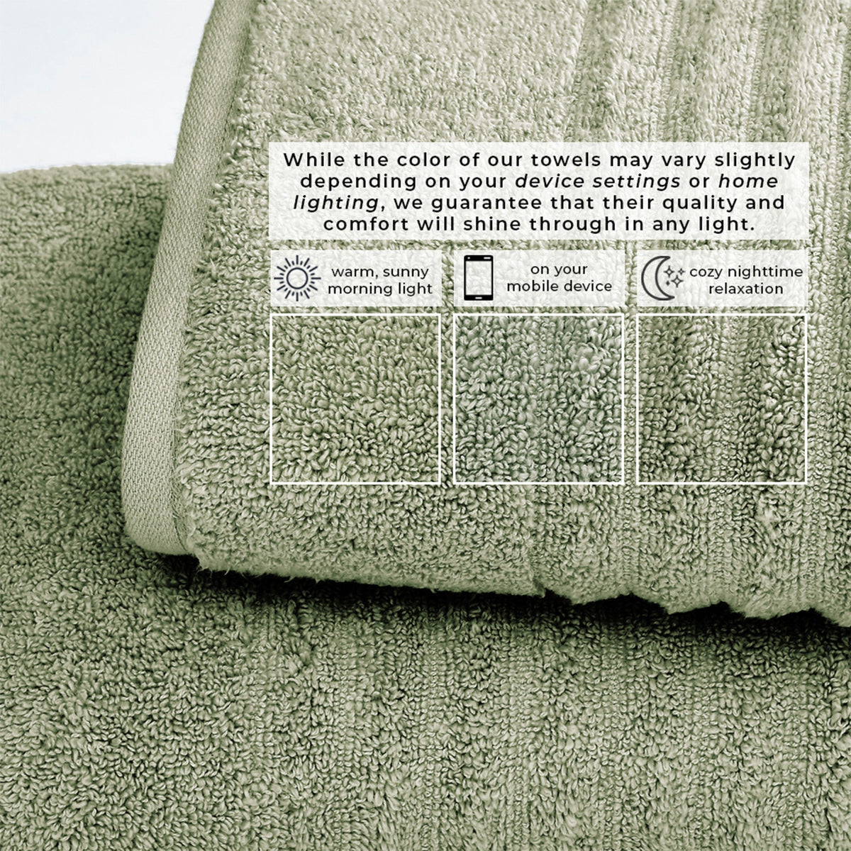 Karina Collection Luxury Combed Cotton Ribbed Bath Towel Set – view 149