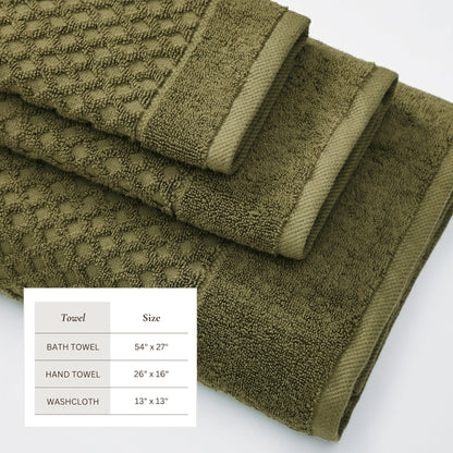 Cotton Diamond Waffle Weave Bath Towel Set – Grayson Collection – view 82
