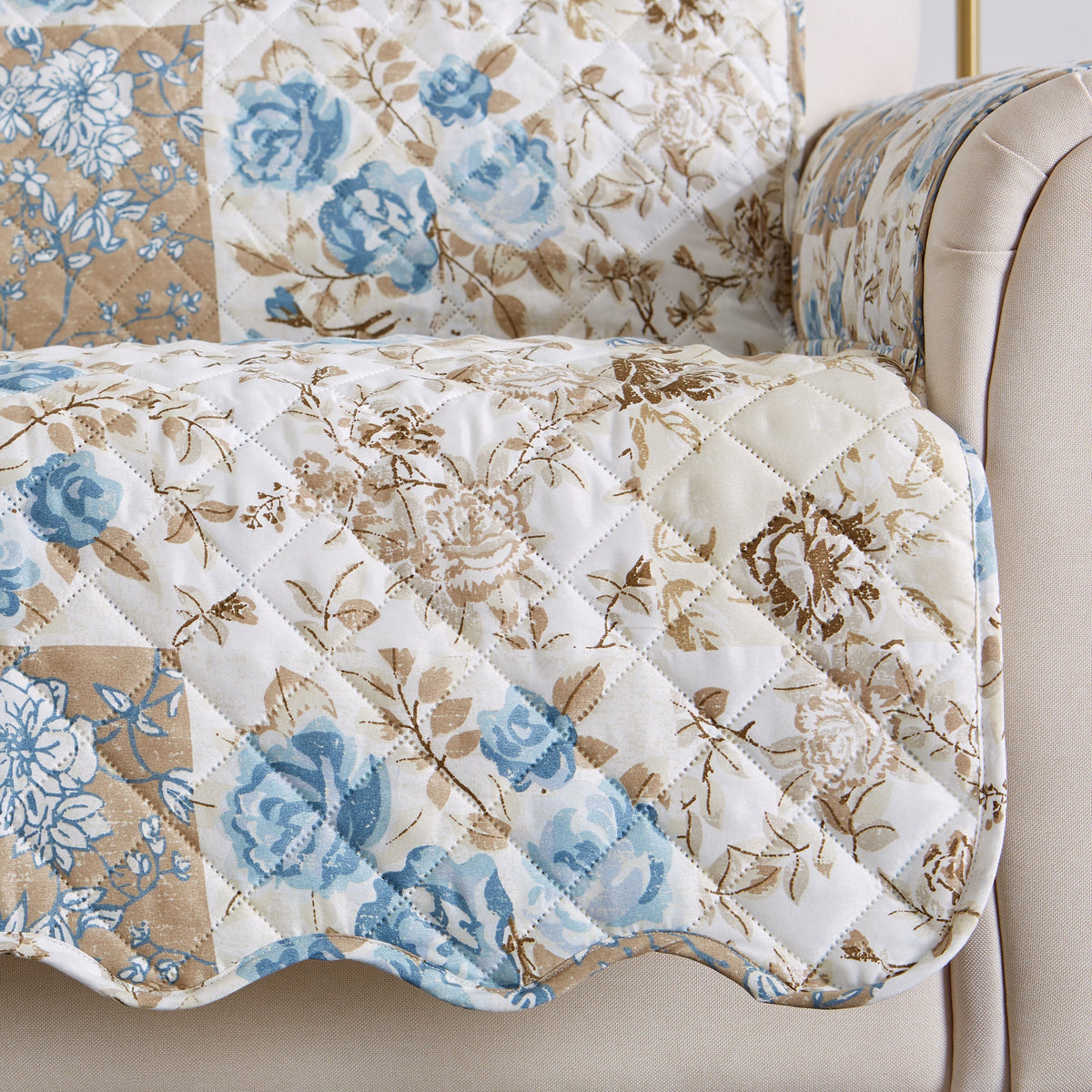 Reversible Floral Patchwork Furniture Protector – Maribel Collection – view 32