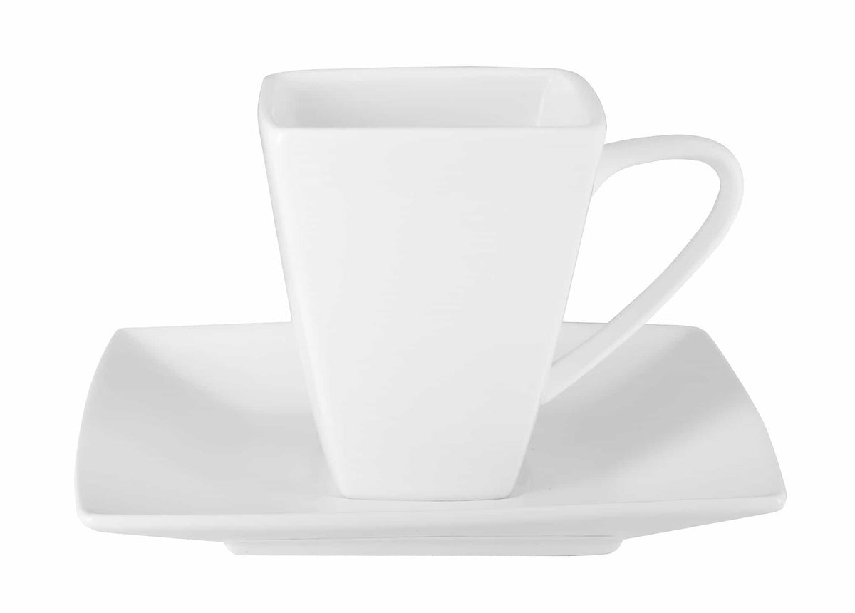Modern Square White Porcelain Dinnerware Set, 20 Piece Service for 4 – view 13