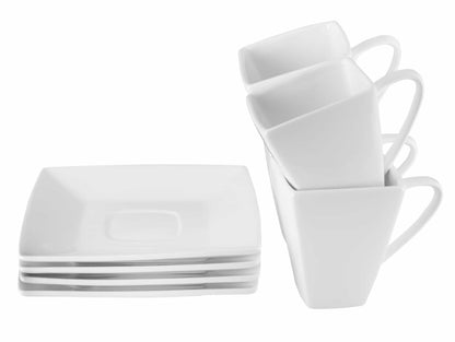 Modern Square White Porcelain Dinnerware Set, 20 Piece Service for 4 – view 14