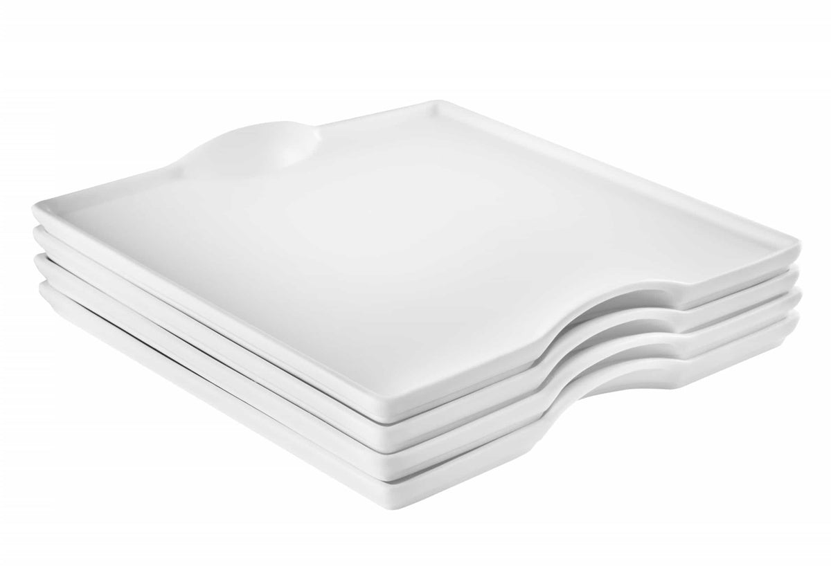 Modern Square White Porcelain Dinnerware Set, 20 Piece Service for 4 – view 17