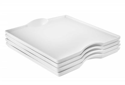 Modern Square White Porcelain Dinnerware Set, 20 Piece Service for 4 – view 17