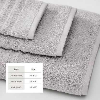 Karina Collection Luxury Combed Cotton Ribbed Bath Towel Set – view 100