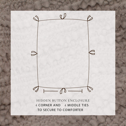Cotton Honeycomb Waffle Weave Duvet Cover Set – Mattea Collection – view 29