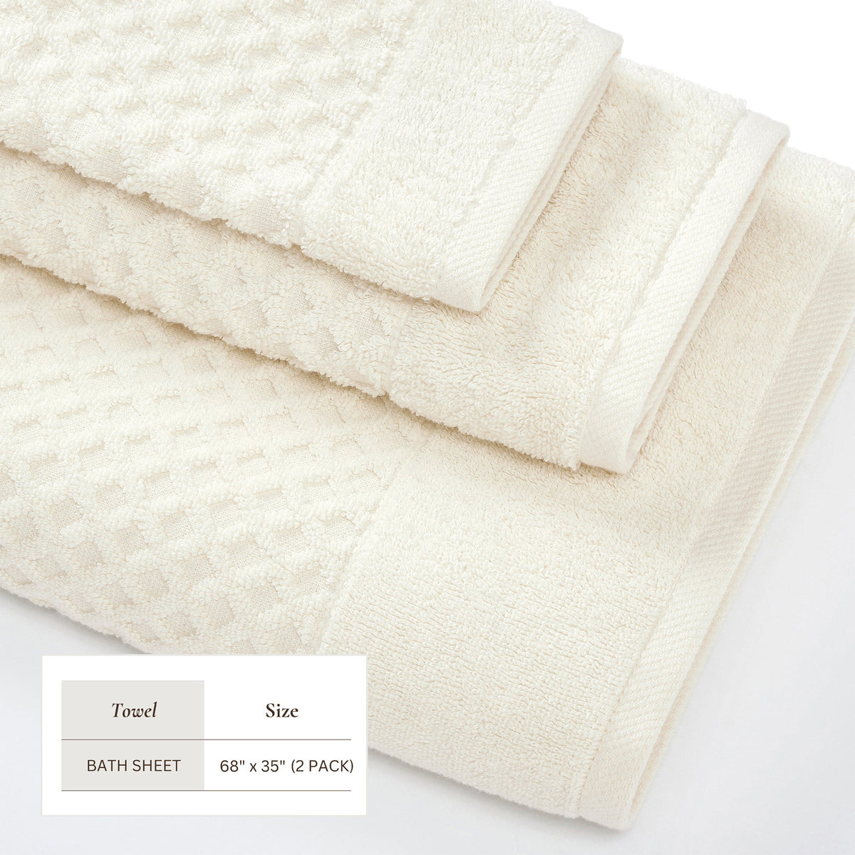Cotton Diamond Waffle Weave Bath Towel Set – Grayson Collection – view 24