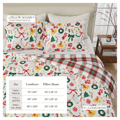Reversible Holiday and Lodge Comforter and Sham Set – Odette Collection – view 65