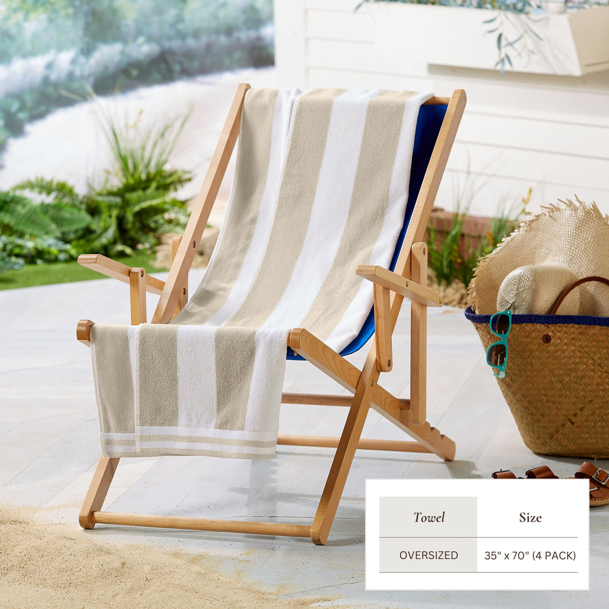 Pastel Striped Cabana Beach Towel – Edgartown Collection – view 10