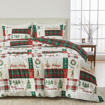 Reversible Holiday and Lodge Comforter and Sham Set – Odette Collection – view 55