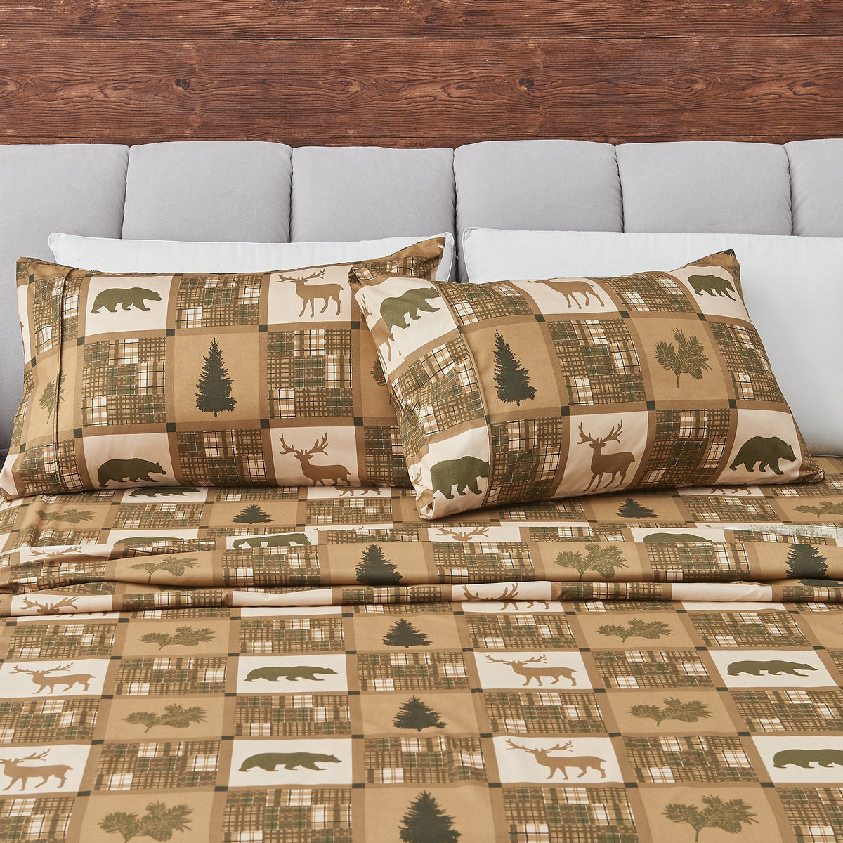 Lodge Print Microfiber Sheet Set – Mountain Ridge Collection – view 27