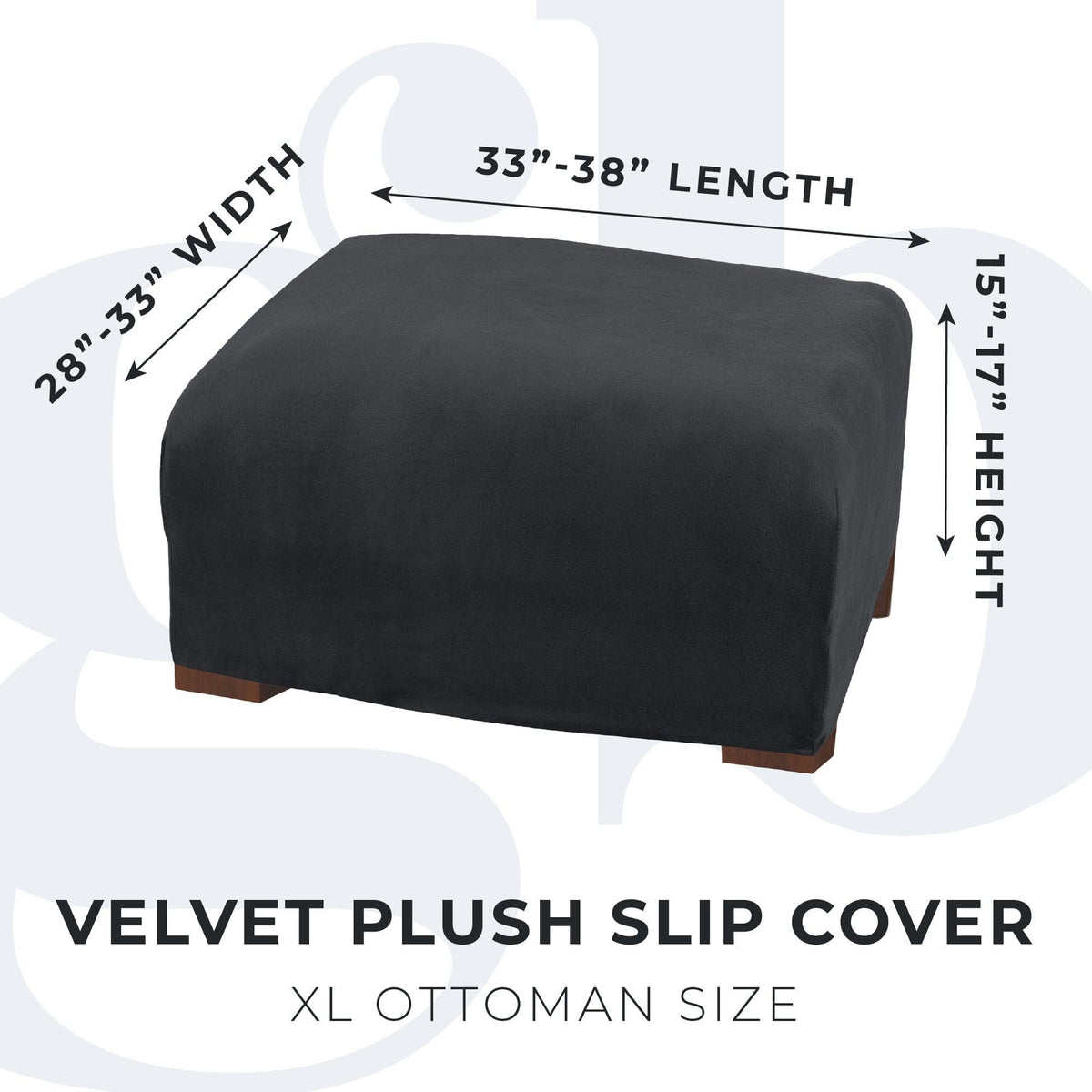 Velvet Stretch Slipcover – Gale Collection Form-Fit Sofa Cover – view 231