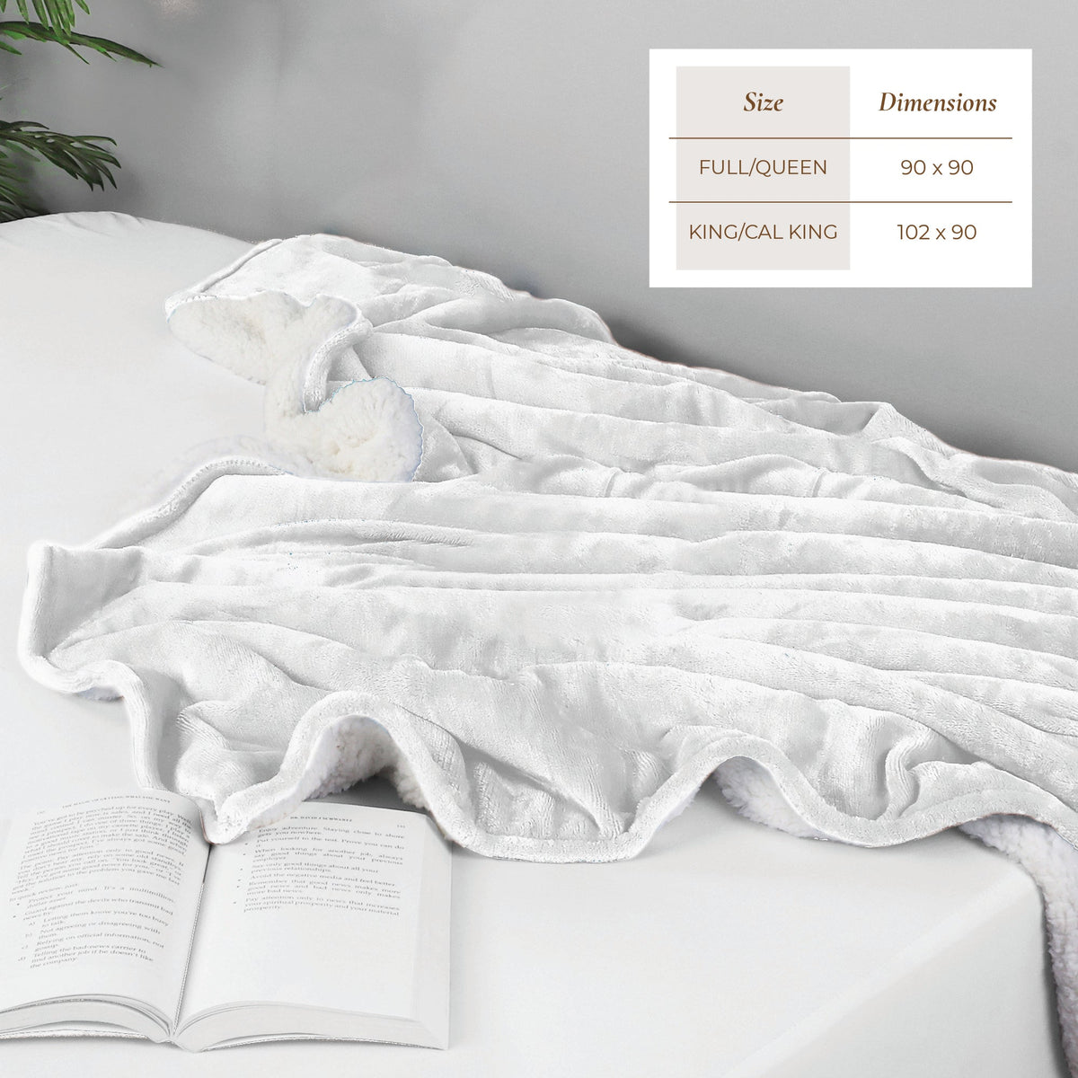 Sherpa Fleece Collection Velvet Plush Sherpa Bed Blanket, Reversible – view 3