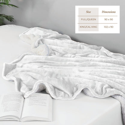 Sherpa Fleece Collection Velvet Plush Sherpa Bed Blanket, Reversible – view 3